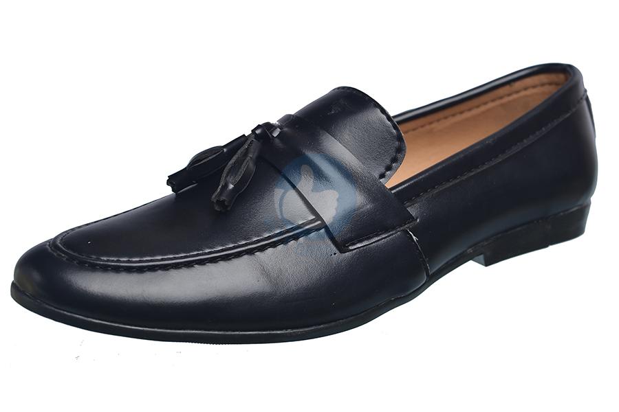 Giày Lười Nam Verygood Dây Chuông- Da Đen - MS5