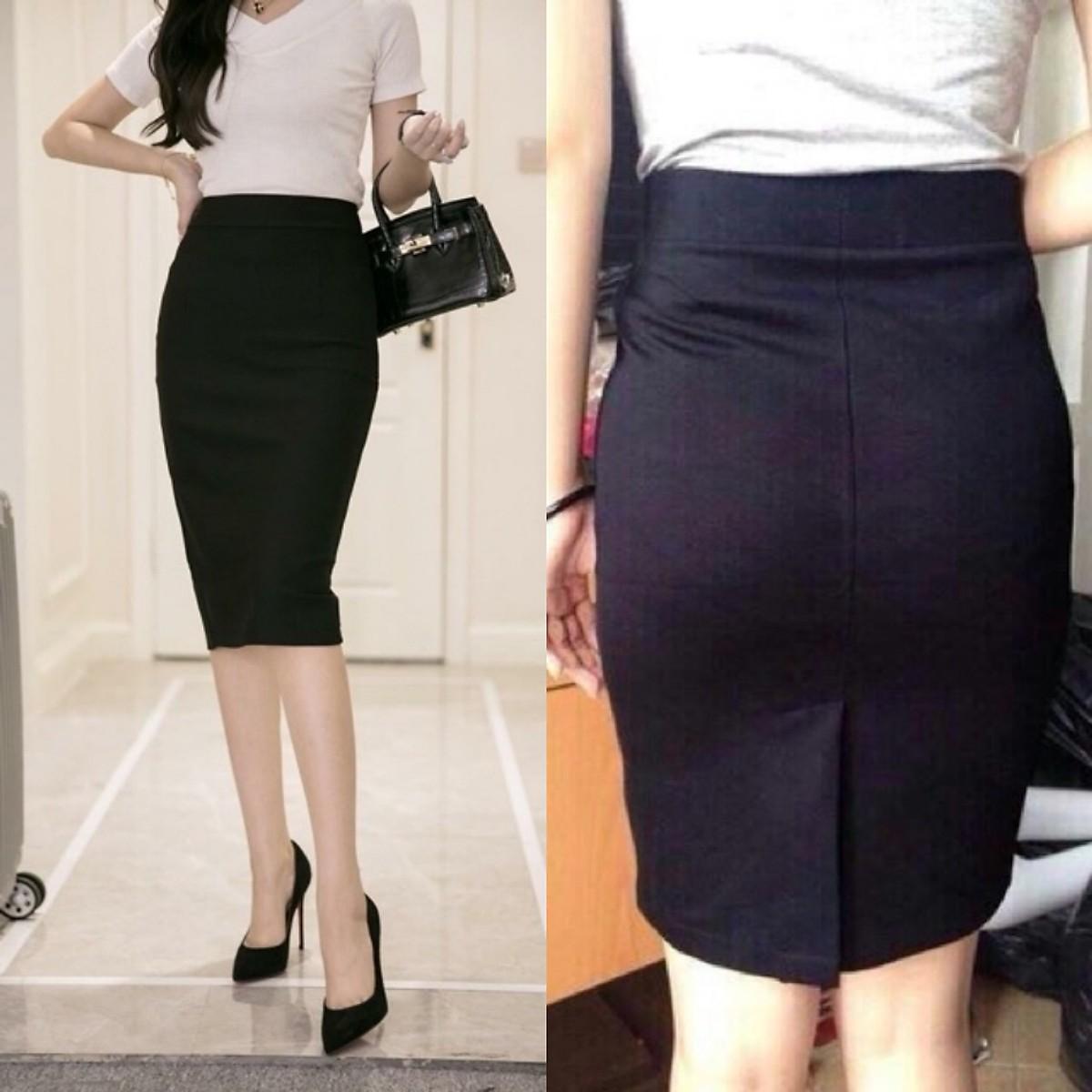 Chân váy bút chì đầu gối