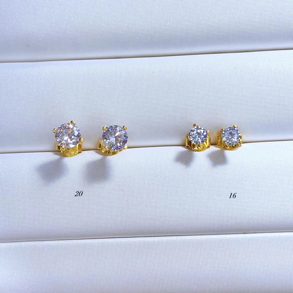 Bông tai nụ đá vàng 10k BTV28