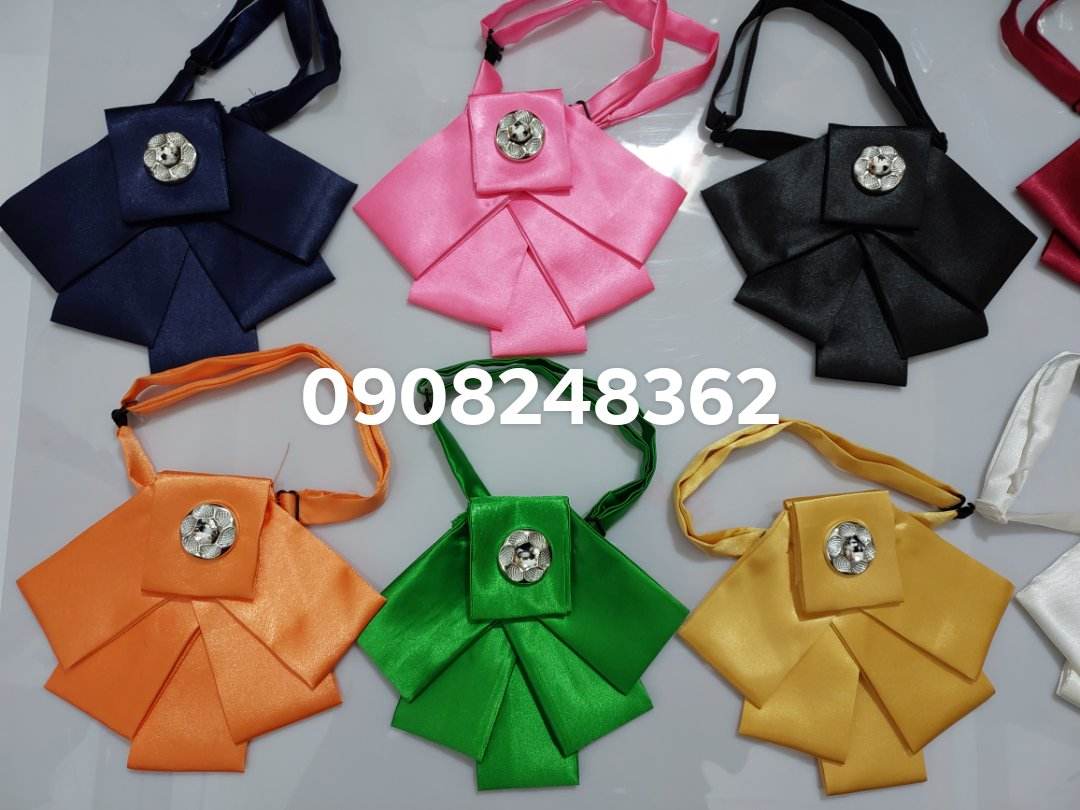 Cà vạt nơ đeo cổ nữ KING bản to vải Phi Bóng