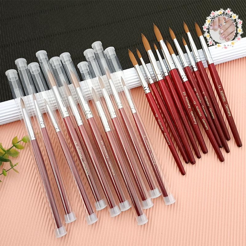 Cọ Đắp Bột Nail Size 16 Cán Gỗ Kolinsky Germany