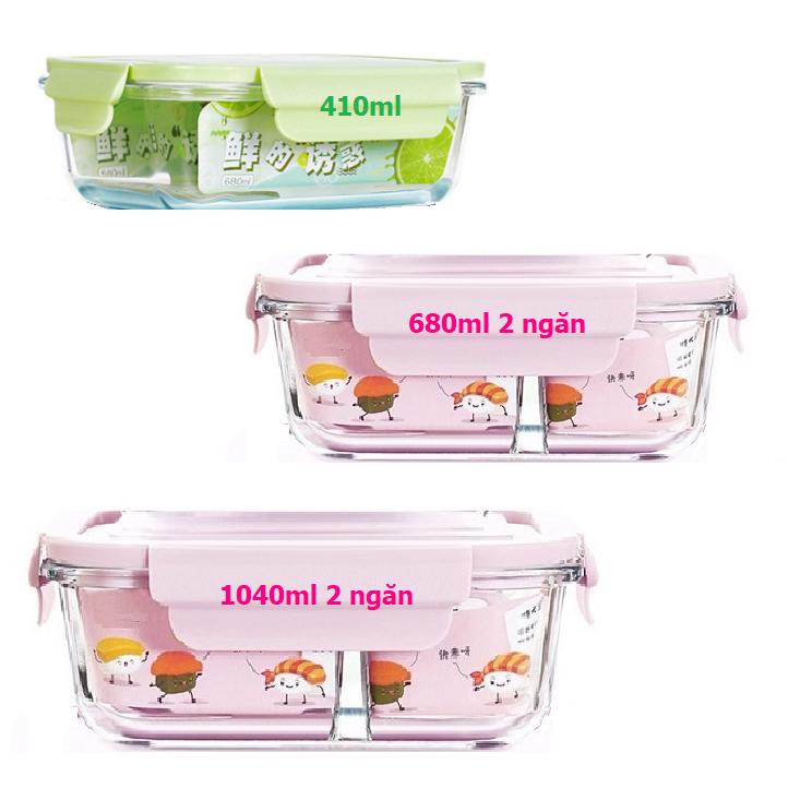 [HCM]hộp thủy tinh chia ngăn - hộp cơm thủy tinh chia ngăn