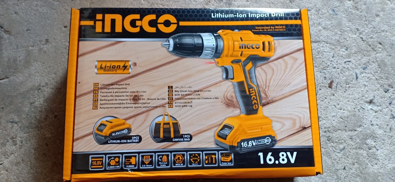 16.8V Máy khoan búa dùng pin INGCO CIDLI1612