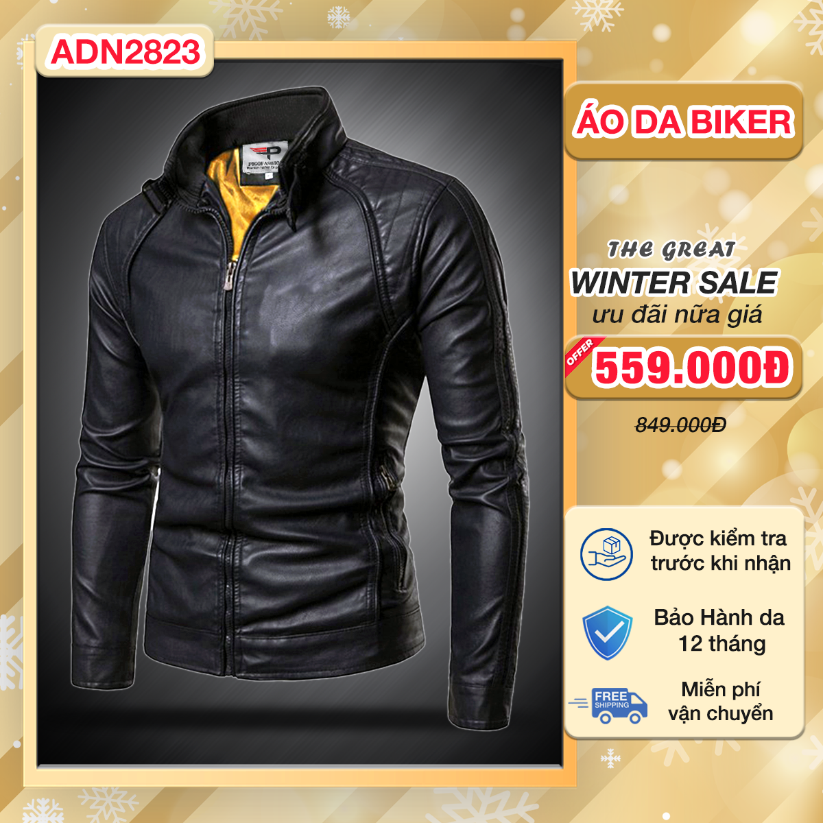 Áo Khoác Da Nam Lót Lông Pigo Fashion Hàng Chuẩn Siêu Bền Cfs Ad28 Cool 01 (Đen)