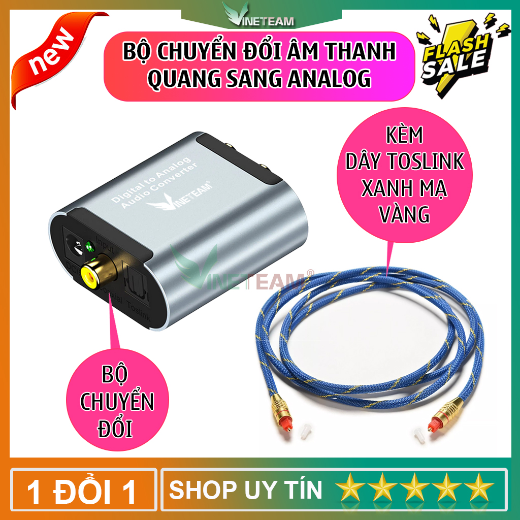Bộ chuyển đổi âm thanh optical ra av RCA có jack 3.5 chuyển tín hiệu digital sang analog kèm dây quang od6