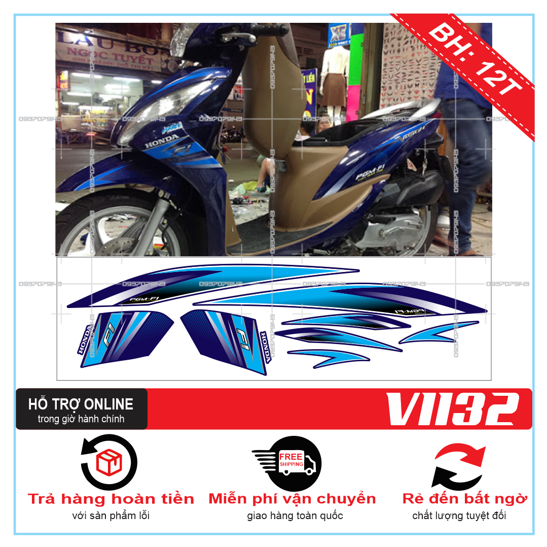 Tem rời xe VISION 2012 DÁN XE XANH