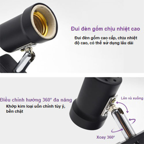 Kẹp đèn sưởi liền chụp cao cấp