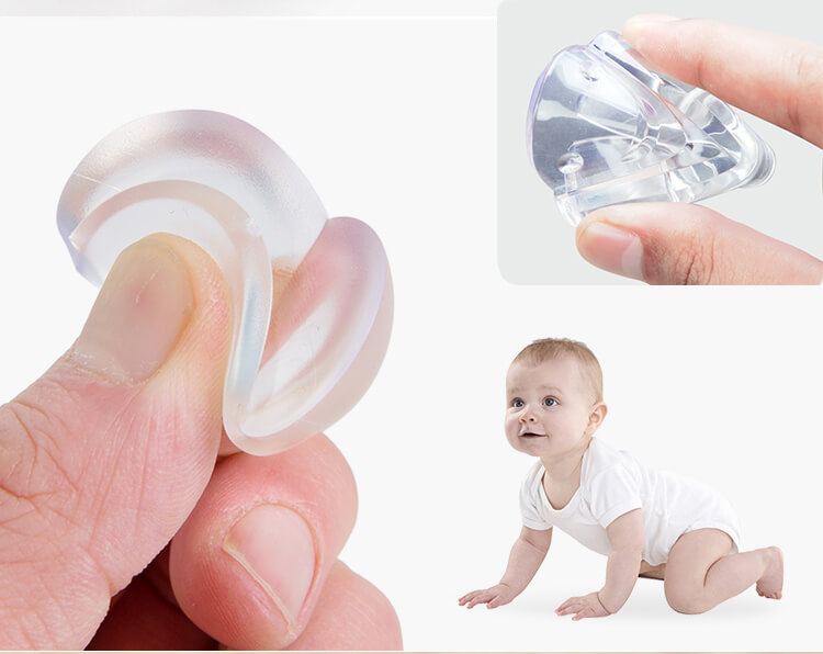 Set 4 Nút Silicon Bọc Cạnh Bàn Bịt Góc Bàn Ghế Bảo Vệ Bé (Bo Tròn & Vuông KEO 3M)