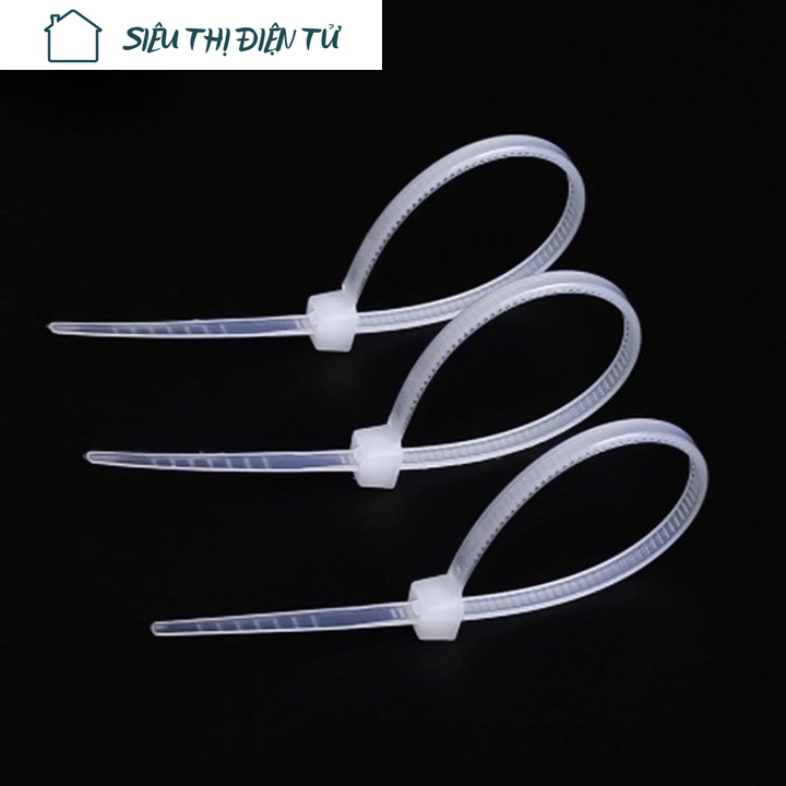Combo 50 thread drawstring cord thít lat plastic white color length 10cm plastic material polymerized