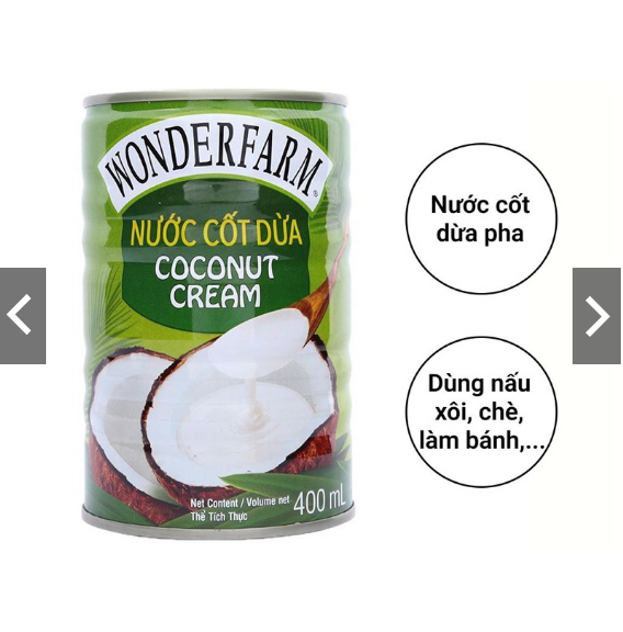 NƯỚC CỐT DỪA EUFOOD VÀ WONDERFAM LON  (400gram)