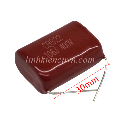 Tụ cbb22 10uf 106j 400v p30mm màu nâu