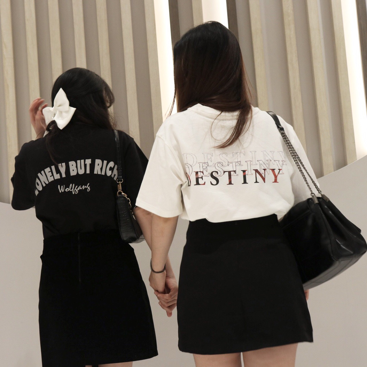Áo Thun Nam Nữ " Destiny" Màu Trắng