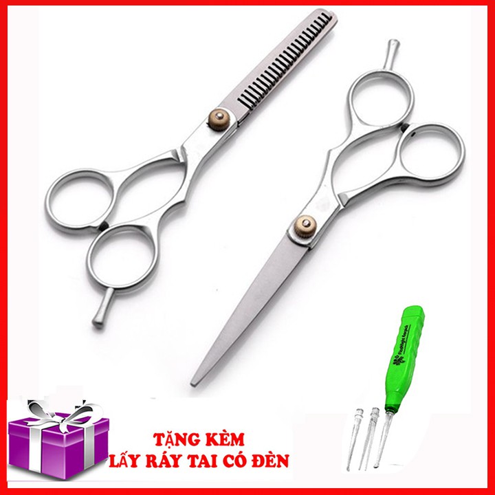 Combo Kéo Cắt Tóc Tỉa Tóc Gia Đình Tặng Kèm Lấy Ráy Tai Có Đèn - Siêu Tiện Lợi|Kéo Tỉa