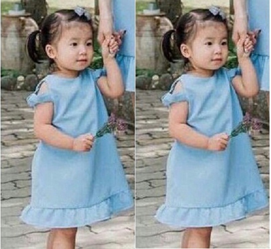 Vmb22 off-shoulder ruffled dress for babies
