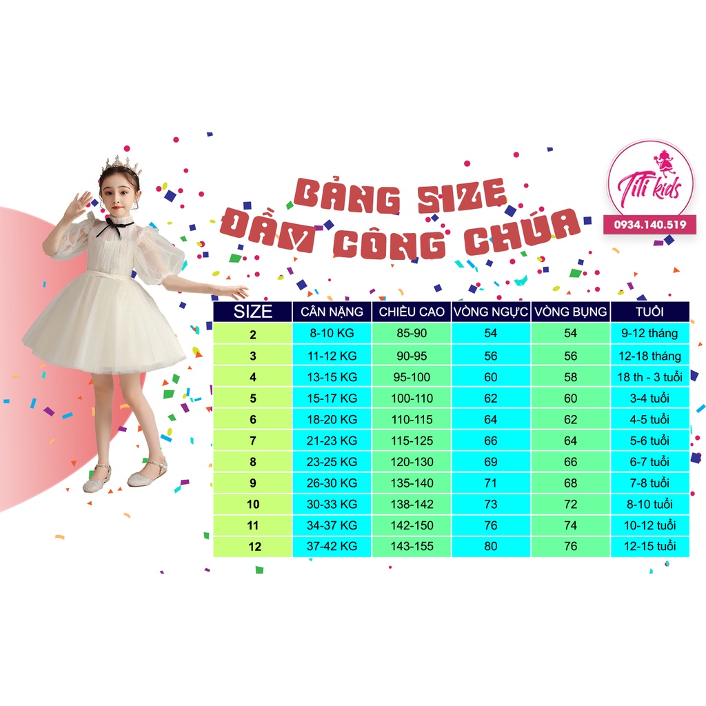 Đầm Bé Gái TiTiKids Đầm Công Chúa CINDERELLA CC193