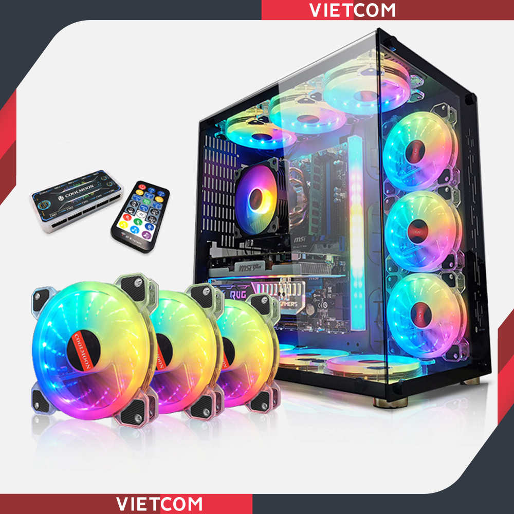 Fan Case Coolmoon X2 - Led RGB - Đồng Bộ Hub Coolmoon