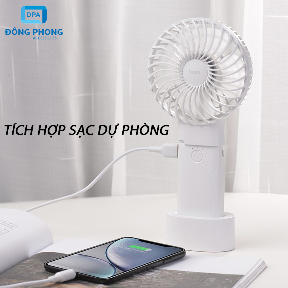 Quạt Sạc Mini Hoco F15 Chính Hãng 3 Tốc Độ 2000mAh