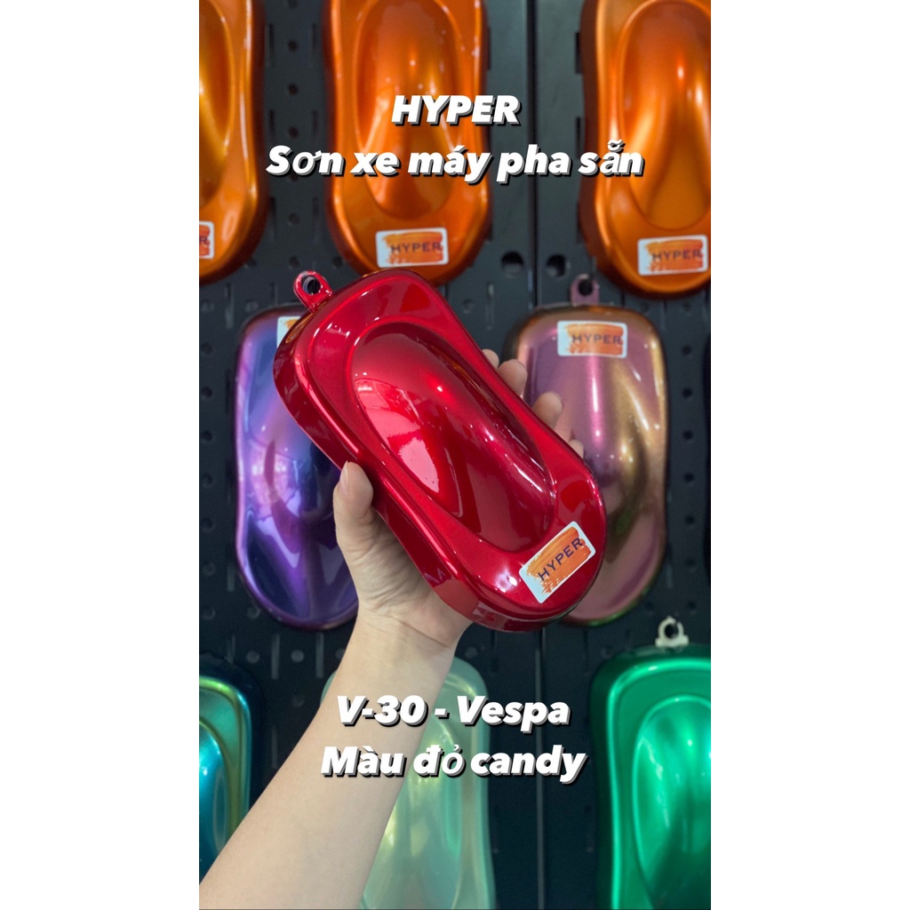Nước sơn xe máy pha sẵn - màu đỏ vespa - v - 30