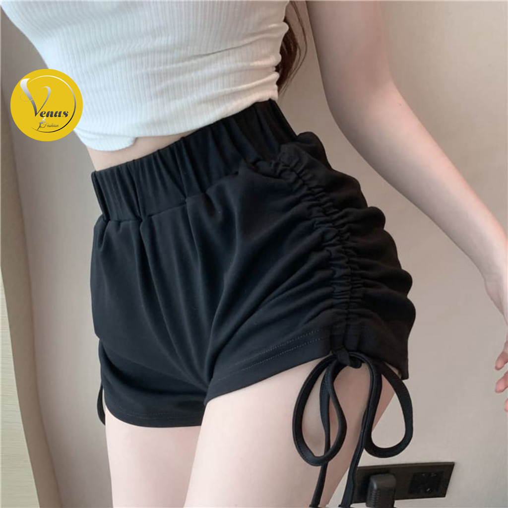 Quần đùi nữ RÚT DÂY cạp chun quần short mặc nhà đi chơi đi tập