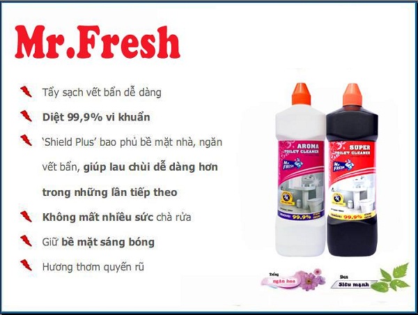 Chai tẩy bồn cầu toilet diệt khuẩn mr.fresh 1l hương ngàn hoa