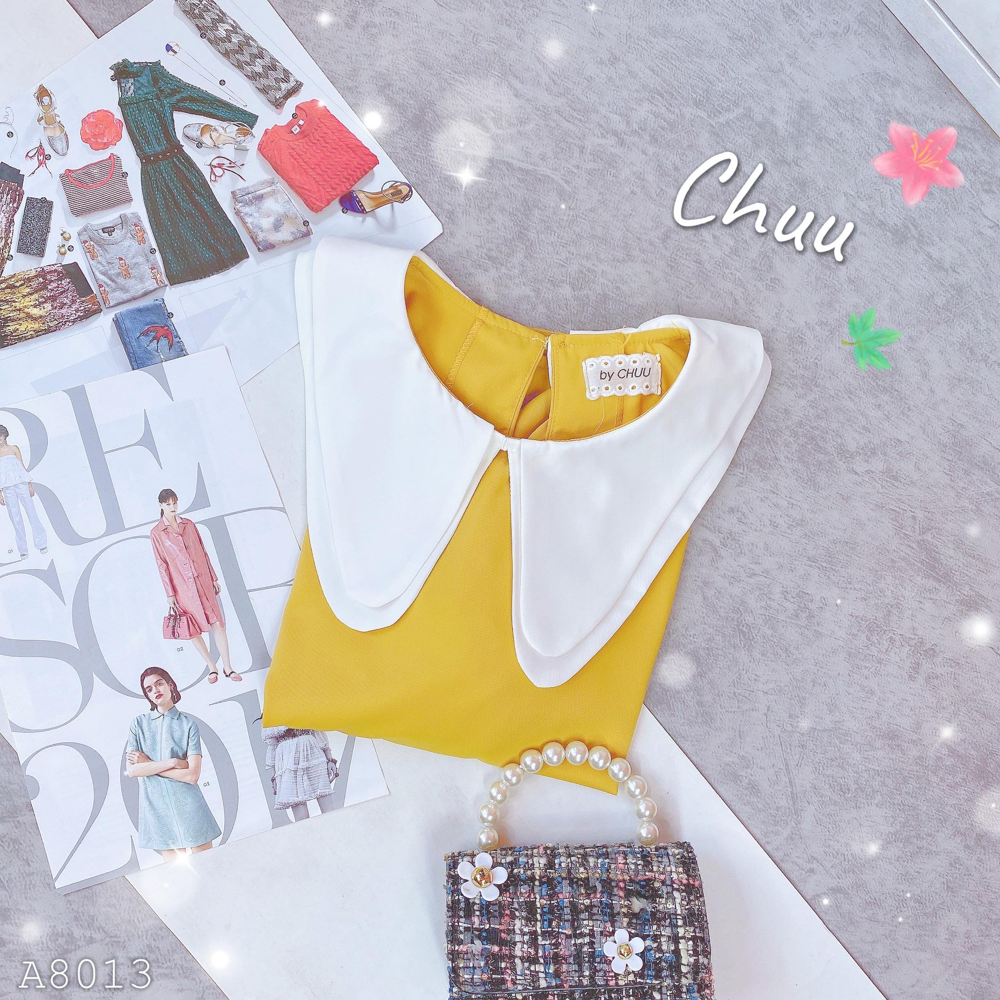 Áo sơ mi công sở nữ cổ tròn oval freesize CHUU A8013