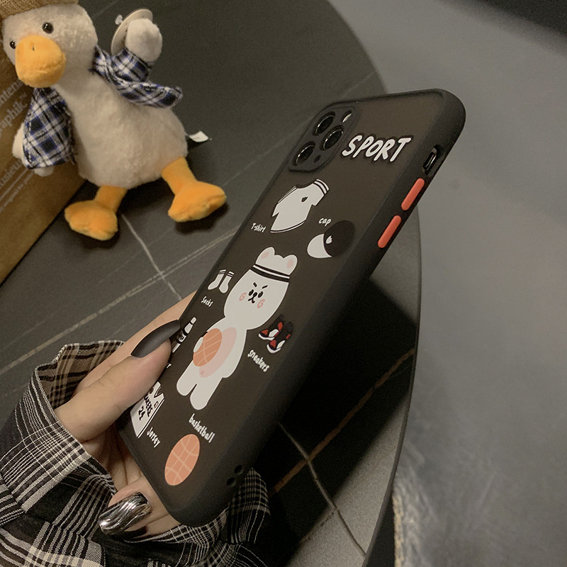 Ốp Lưng Nhám Chống Sock Va Đập Bảo Vệ Camera Bear Sport