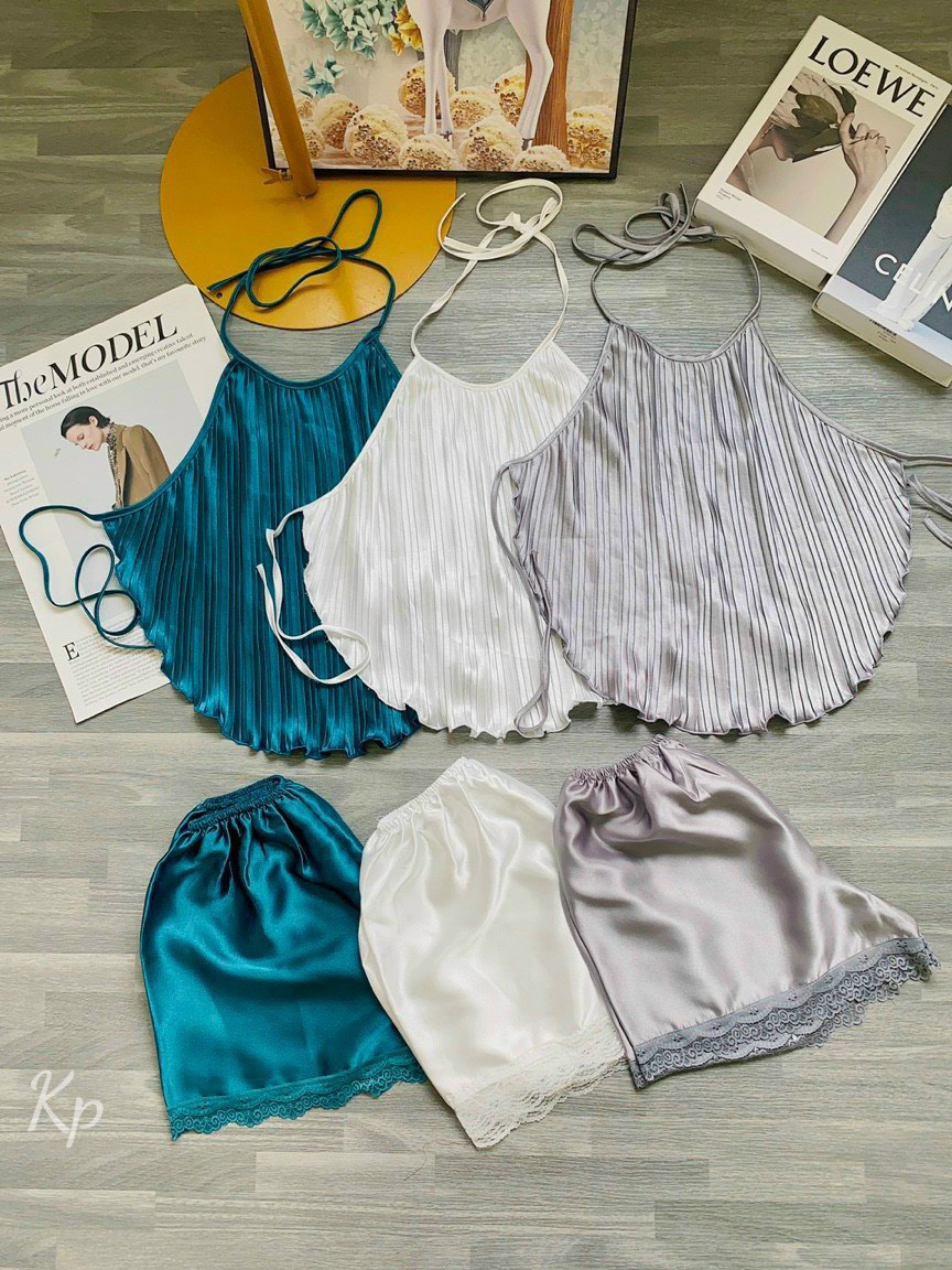 Set bộ yếm vải phi lụa sexy đủ màu
