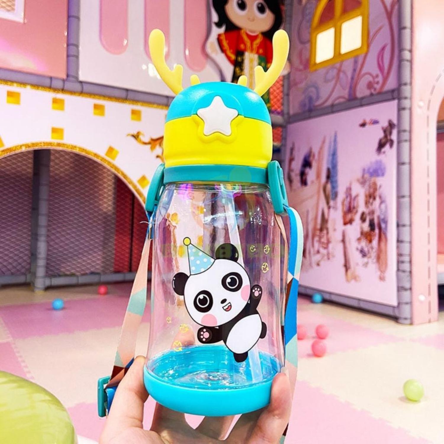 Bình đựng nước có vòi hút cute cho bé đi học