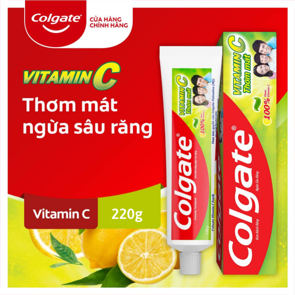 Kem đánh răng Colgate Vitamin C thơm mát 220g