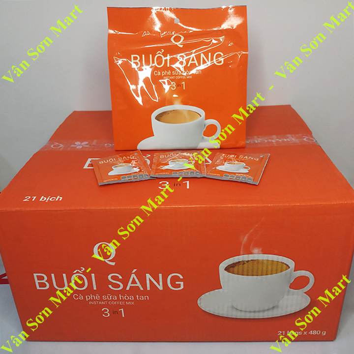 Cà phê sữa Buổi Sáng Trần Quang bịch 480g (24 gói vuông x 20g)