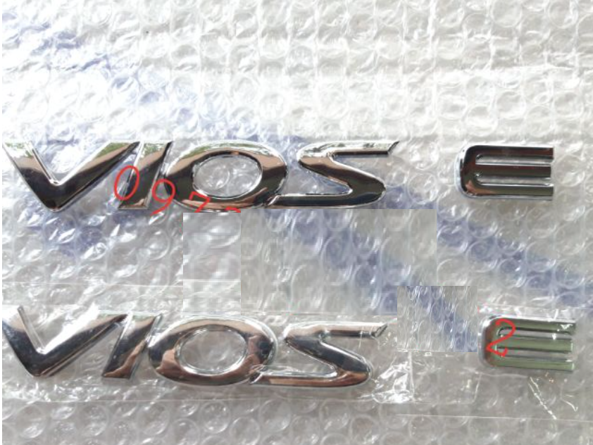 Logo chữ Vios E dán trang trí xe
