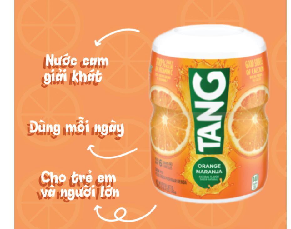 Date 2/03/2026   Bột Pha Nước Cam Tang Orange hũ 566g từ Mỹ