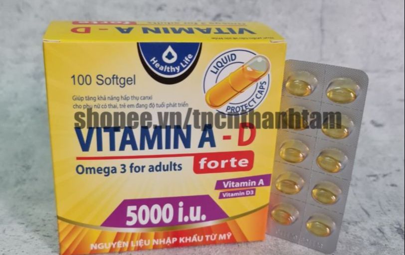 Viên uống bổ sung VITAMIN A-D giúp bố sung vitamin A,D tăng cường sức khỏe – Hộp 100 viên