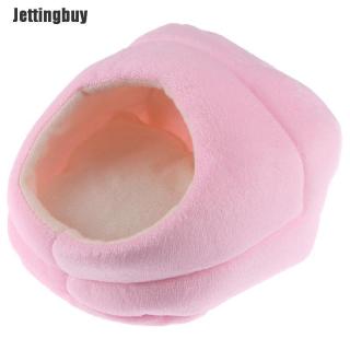 Nhà lều Jettingbuy màu xanh hồng làm bằng lông cừu ấm áp mềm mại dành cho chuột hamster + thảm nằm thumbnail