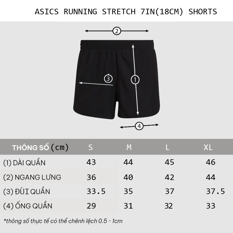 [HCM]QUẦN SHORT @sics REGULAR FIT 7 INCH RUNNING SHORTS - SIZE S-M