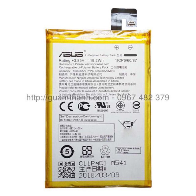 Pin Asus Zenfone Max Zc550Kl , Z010D Dung Lượng 5000Mah Bảo Hành 6 Tháng