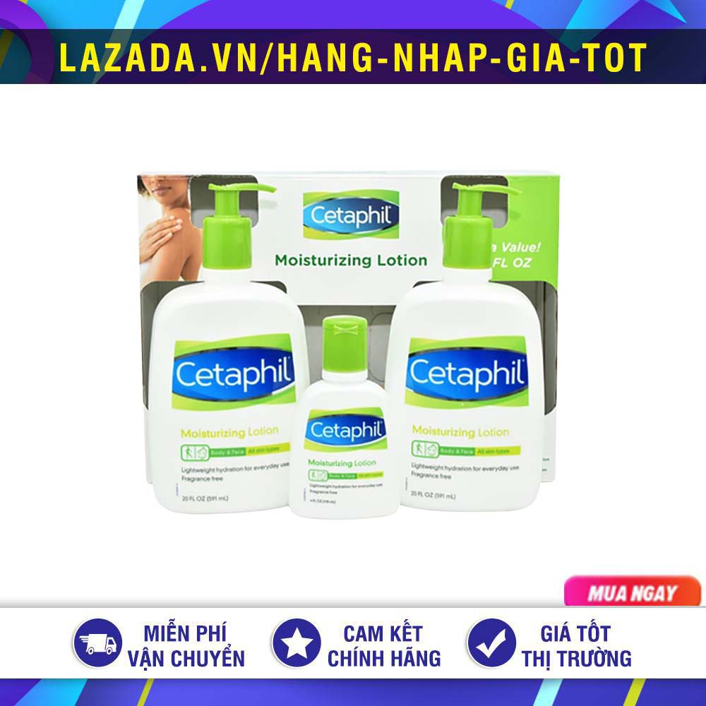 SET 3 CHAI SỮA DƯỠNG THỂ CETAPHIL MOISTURIZING LOTION MỸ