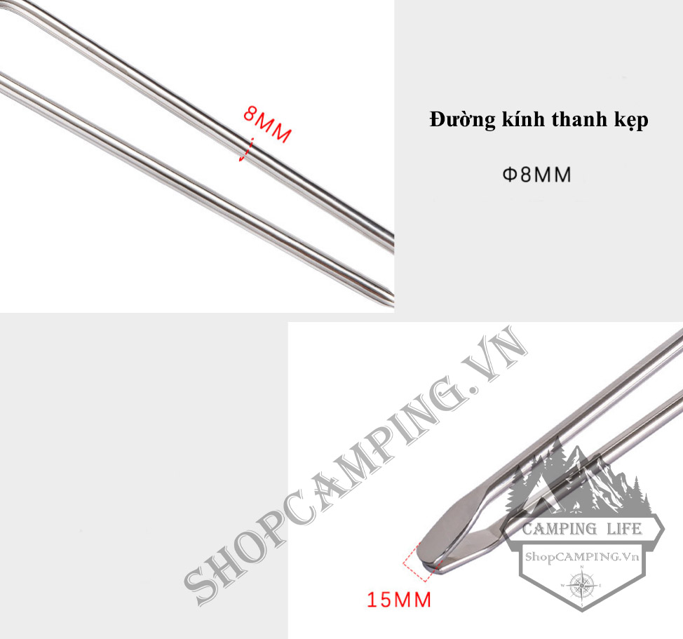 Kẹp gắp than, củi Inox Campingmoon MS-42