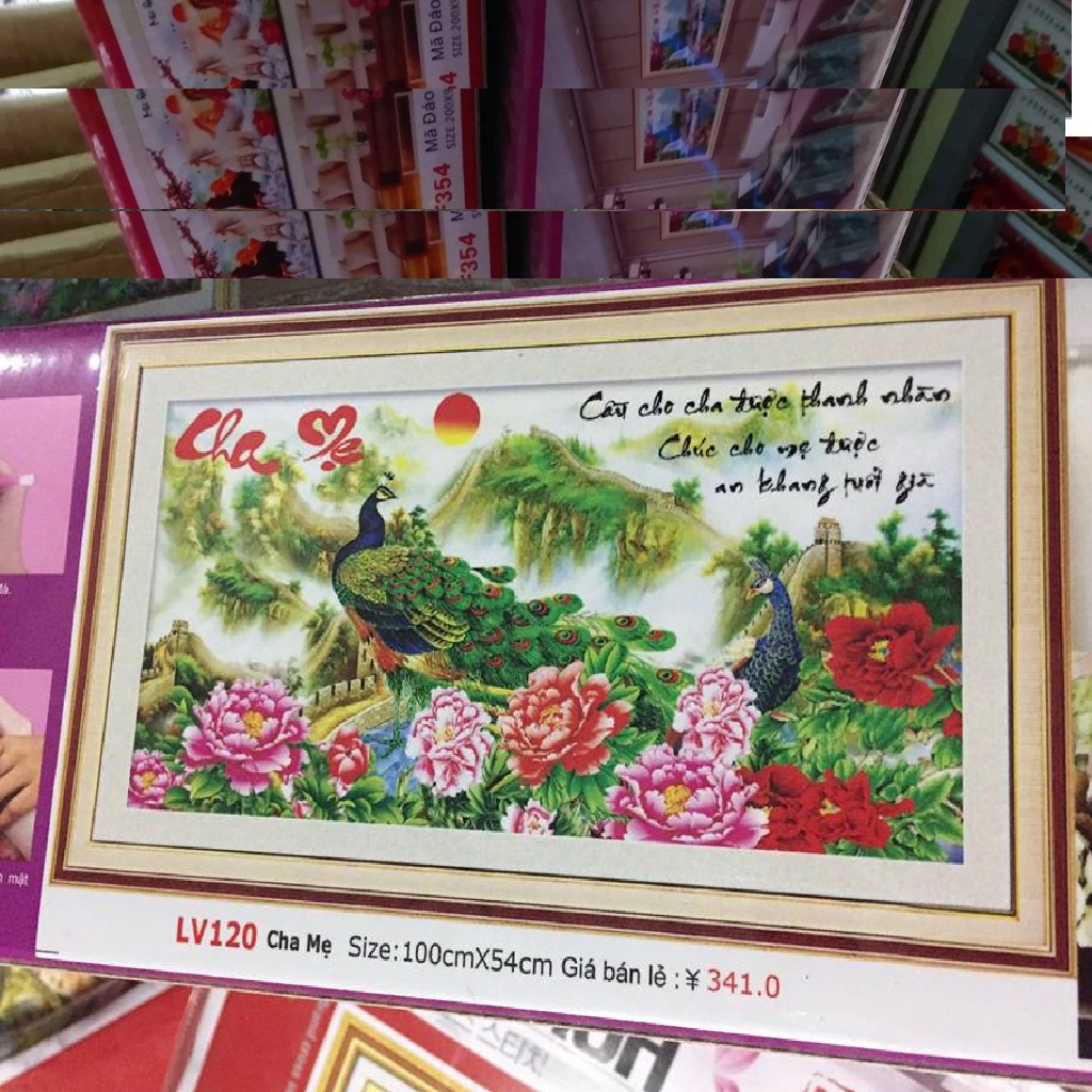 Tranh đính đá mẫu mới Cha Mẹ-KT: 101x54