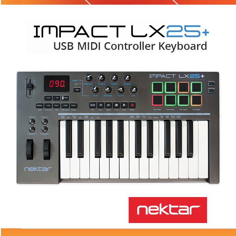 Đàn MIDI Bàn điều khiển nhạc điện tử Nektar Impact LX25+ Keyboard