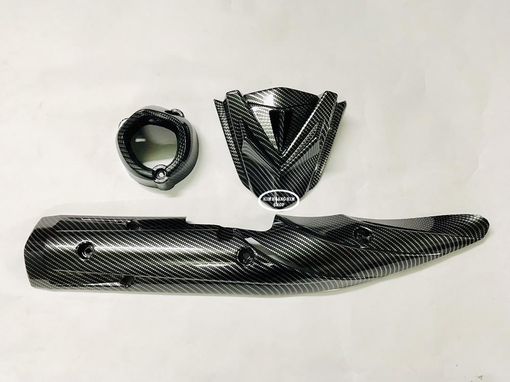 Combo 3 món (ốp pô ,ốp đầu đèn) Carbon gắn Exciter 150