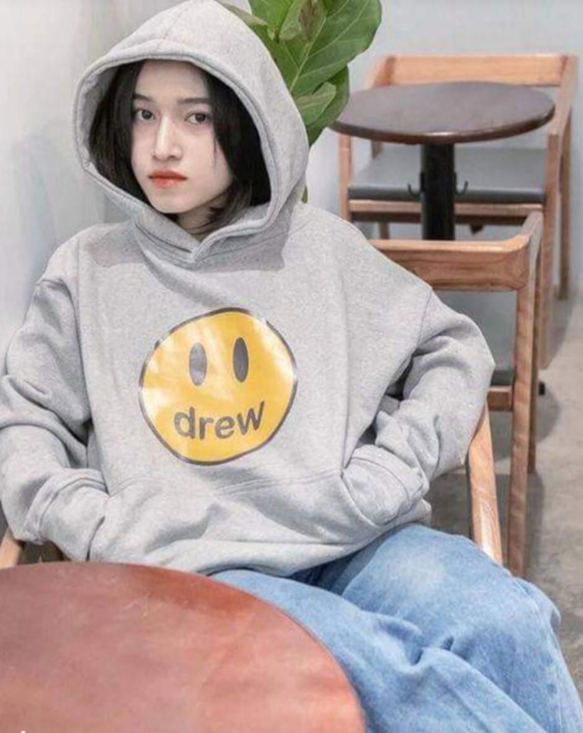 Áo hoodie hình mặt cười drew siêu cute