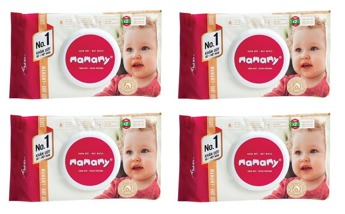 Combo 10 Gói Khăn Ướt Mamamy 80 Tờ Có Nắp