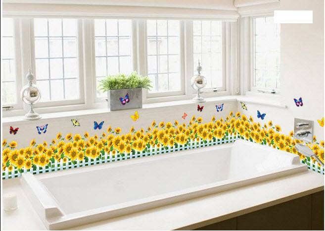 [HCM]DECAL DÁN CHÂN TƯỜNG HƯỚNG DƯƠNG VÀNG