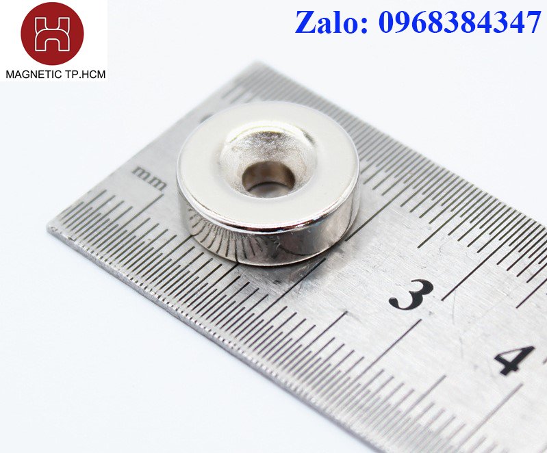 Nam châm trắng đất hiếm tròn 20x5 lỗ 5mm
