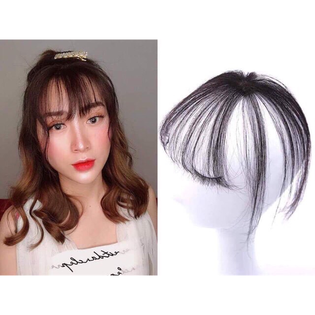 [Freeship Max] Tóc mái thưa 3D 1 kẹp tóc thật kèm hình thật và video