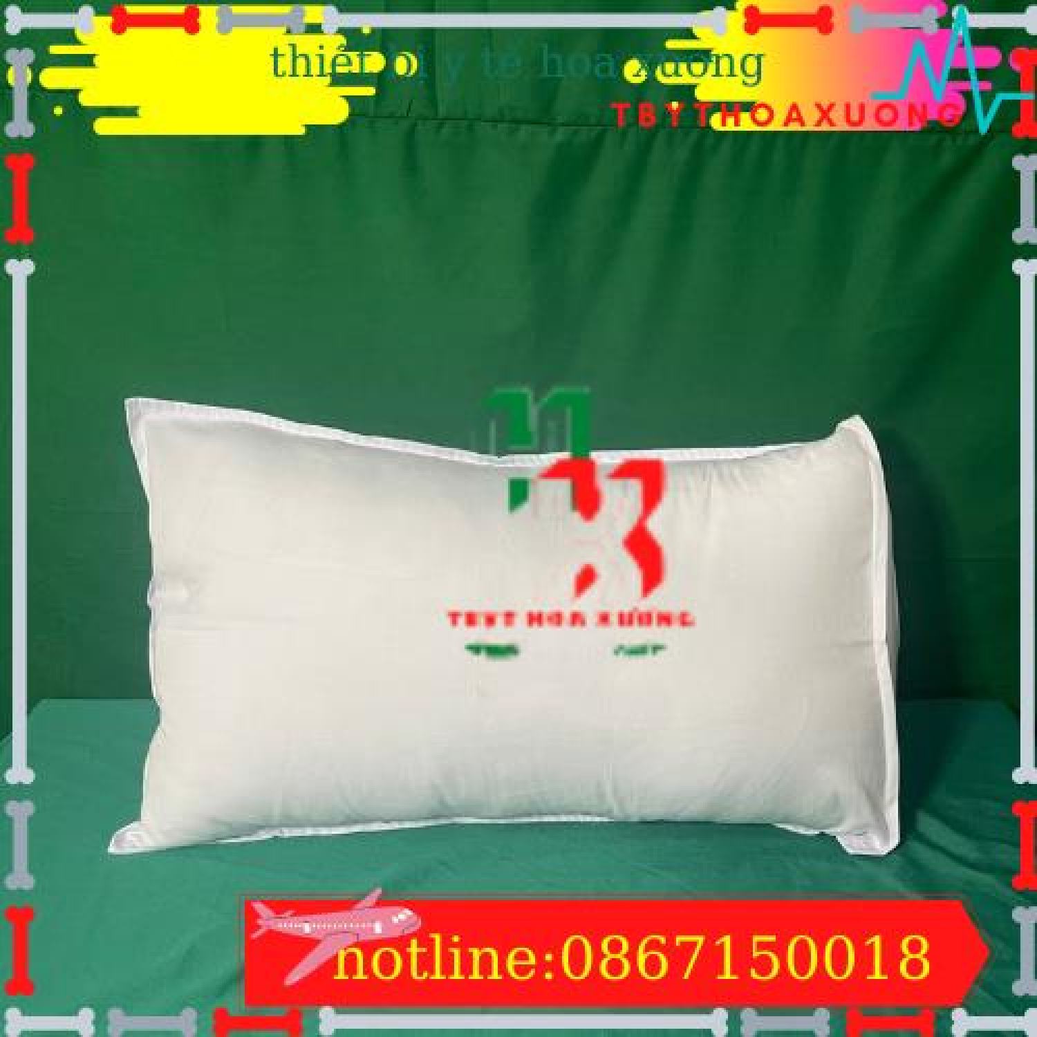 Vỏ Gối y tế màu trắn-,màu xanh