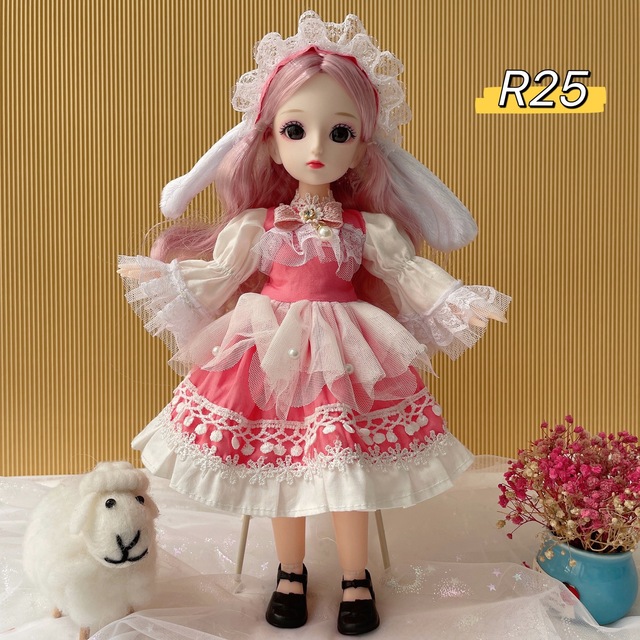 Búp bê bjd 30cm tỉ lệ 1/6 mặc đầm công chúa có khớp di chuyển dễ thương dành cho bé gái