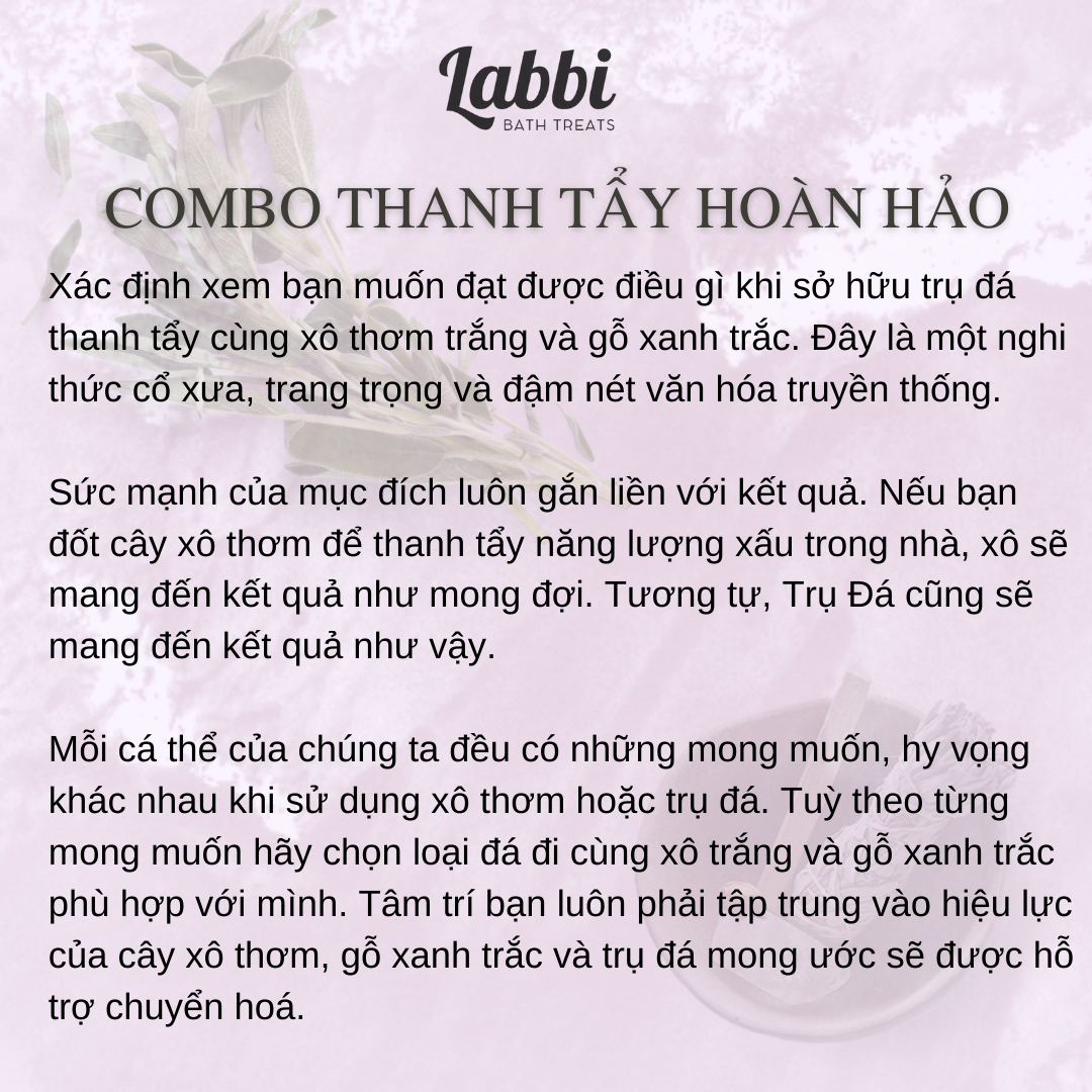 [Labbi] Combo xô đốt thu hút sức mạnh [ĐÁ THẠCH ANH TÍM]
