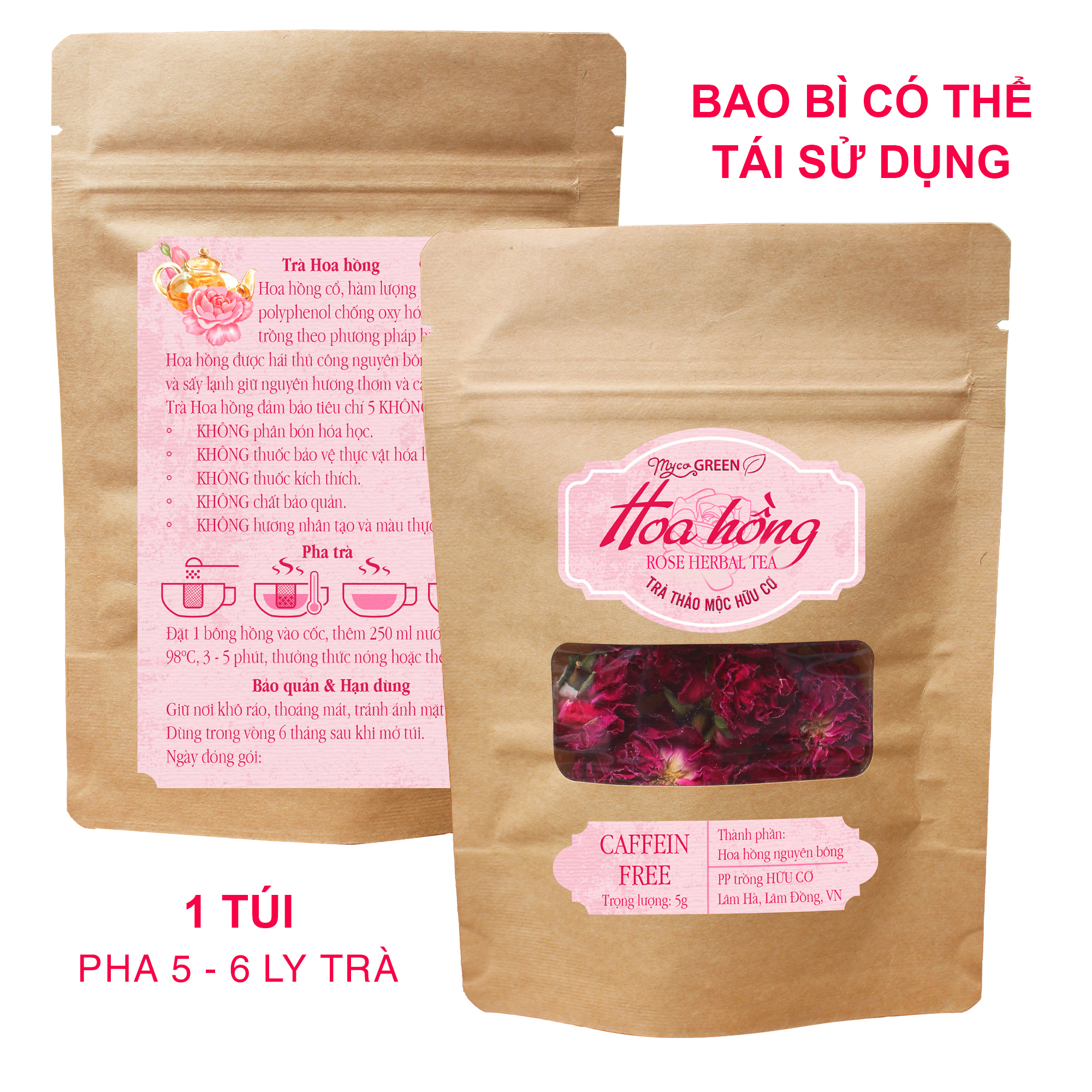 MycoGREEN, Trà Hoa Hồng Thảo Mộc, PP trồng Hữu Cơ